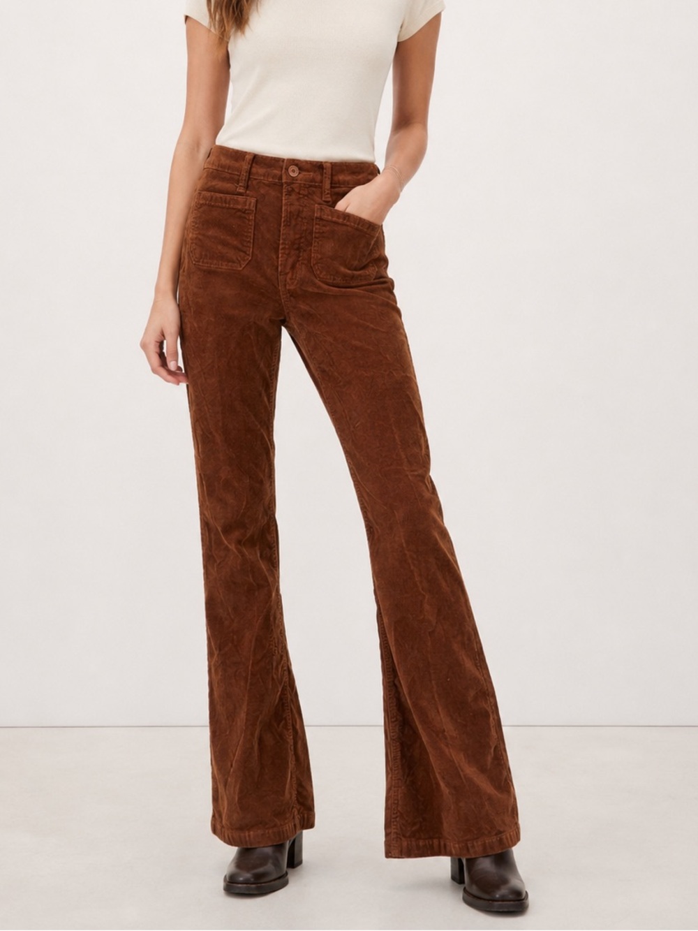 Gap ’70s Flare High Rise Brown Corduroy Pants